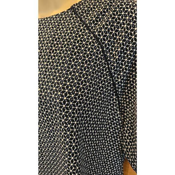 CJ banks geometric 1X plus size top blue black career casual relaxed fit EUC - Picture 2 of 7